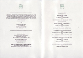 Bühlerhöhe 1996, Speisekarte